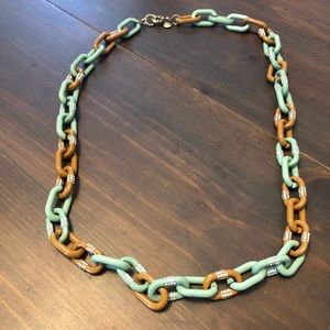 J. Crew Chain Link Rhinestone Statement Necklace